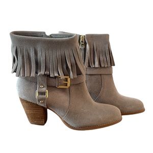 Lauren Ralph Lauren suede fringe ankle zip boots